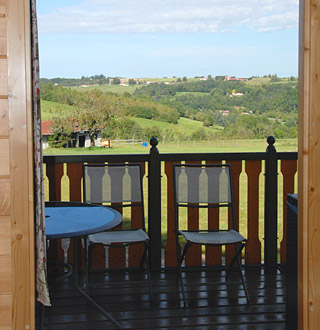 photographie de la vue depuis la roulotte